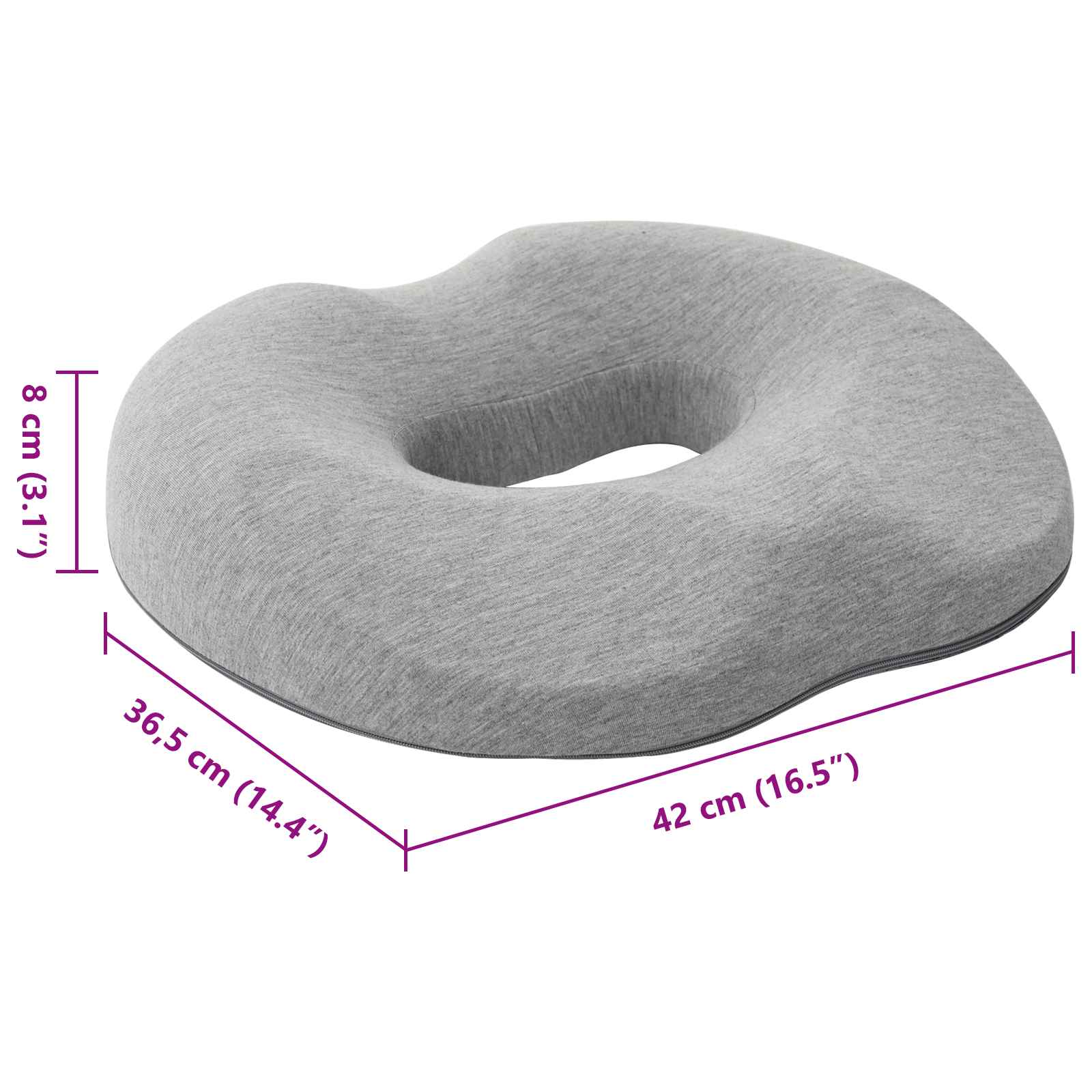 Almohada para el asiento Gris Claro 42 x 36,5 x 8 cm
