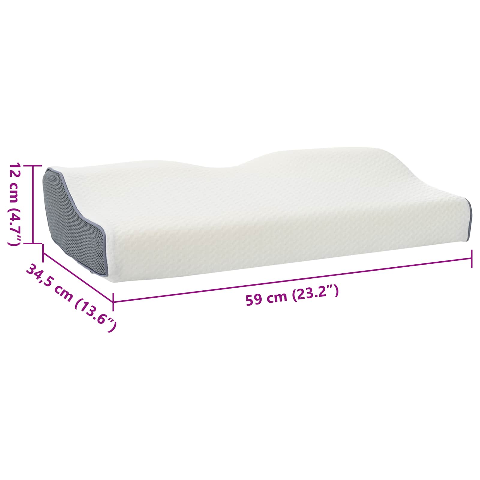 Almohada cervical Espuma Viscoelástica 59 x 34,5 x 12 cm