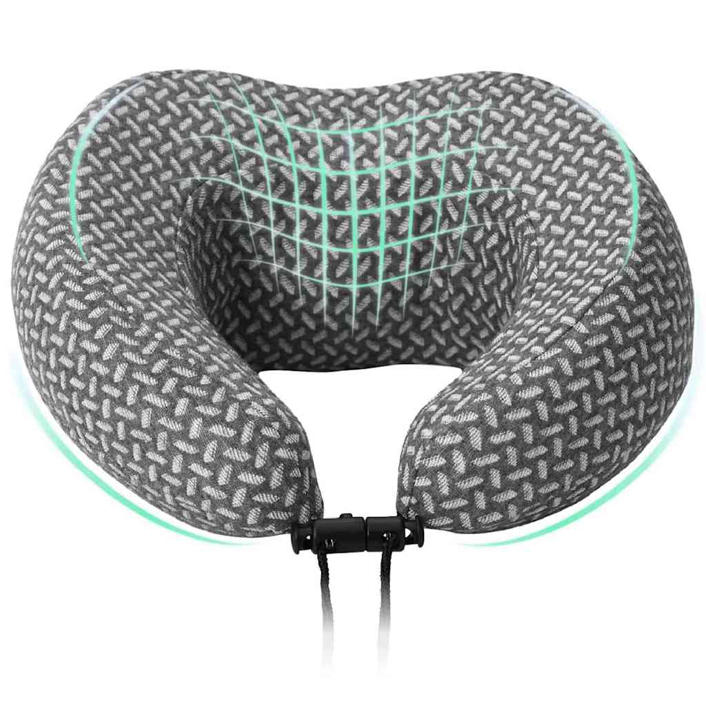 Almohada de viaje para el cuello Gris 30 x 28 x 14 cm Poliéster