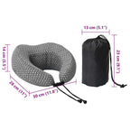 Almohada de viaje para el cuello Gris 30 x 28 x 14 cm Poliéster