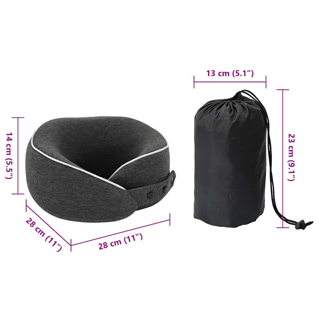 Almohada de viaje para el cuello Gris oscuro