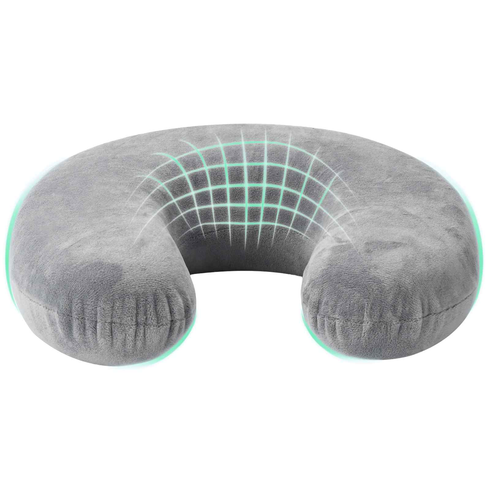 Almohada de viaje para el cuello Gris Espuma Viscoelástica