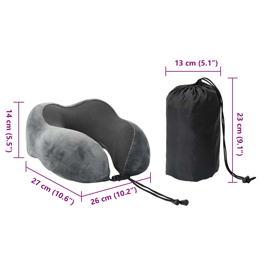 Almohada de viaje para el cuello Ajustable Gris 27 x 26 x 14 cm