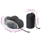 Almohada de viaje para el cuello Ajustable Gris 27 x 26 x 14 cm