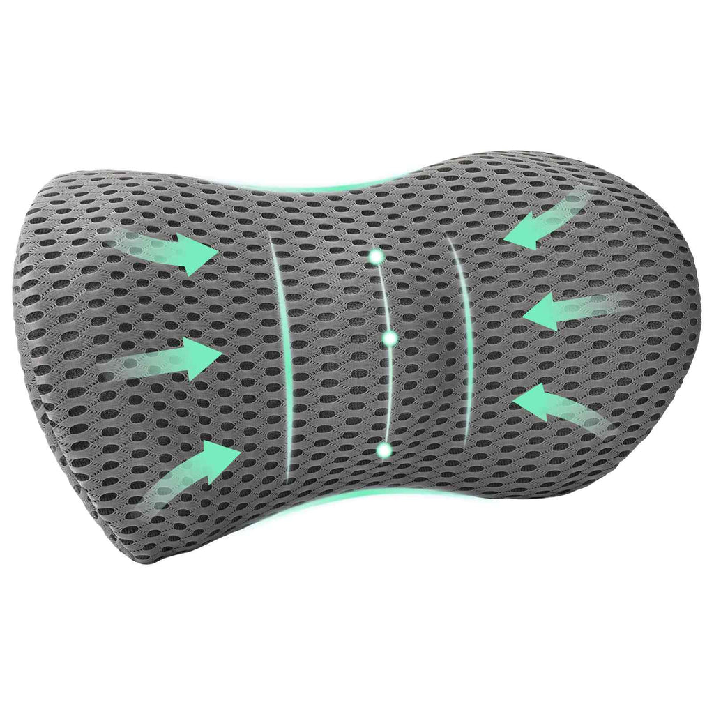 Almohada lumbar Gris Espuma Viscoelástica 47,5 x 23 x 12 cm