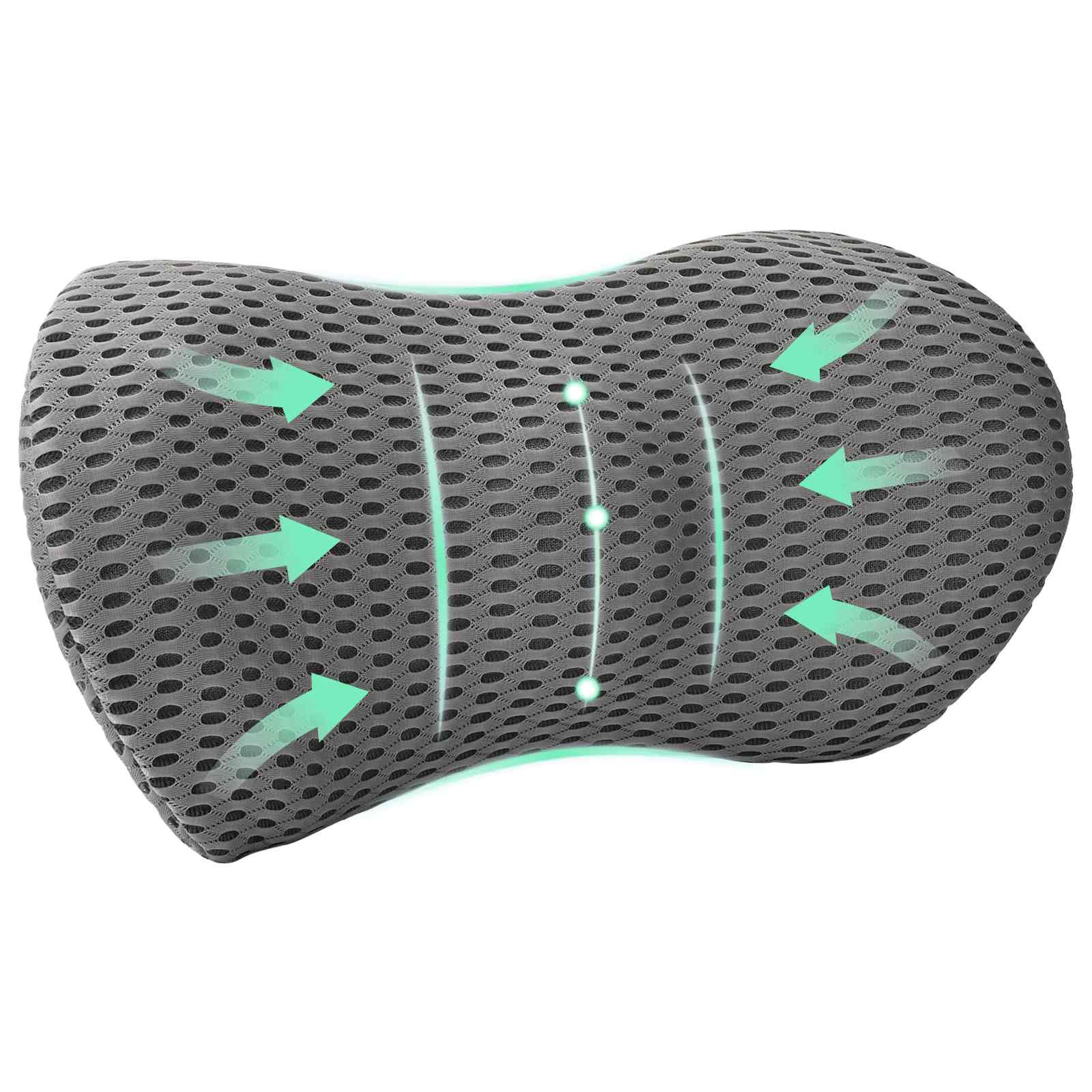 Almohada lumbar Gris Espuma Viscoelástica 47,5 x 23 x 12 cm