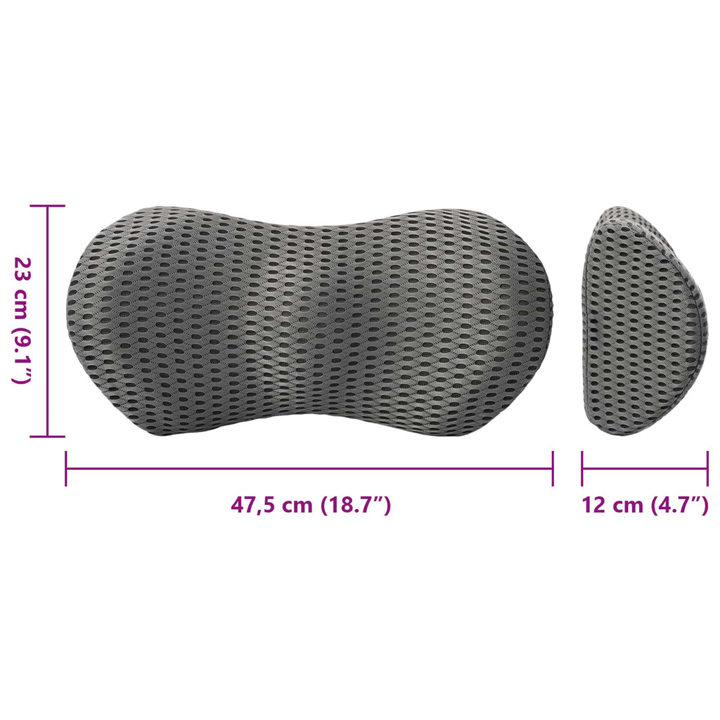 Almohada lumbar Gris Espuma Viscoelástica 47,5 x 23 x 12 cm