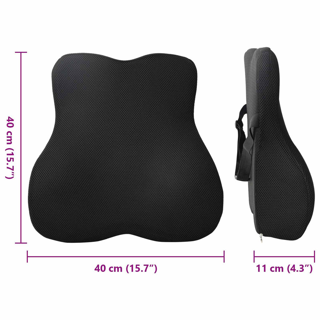 Almohada lumbar Negro Espuma Viscoelástica 40 x 40 x 11 cm