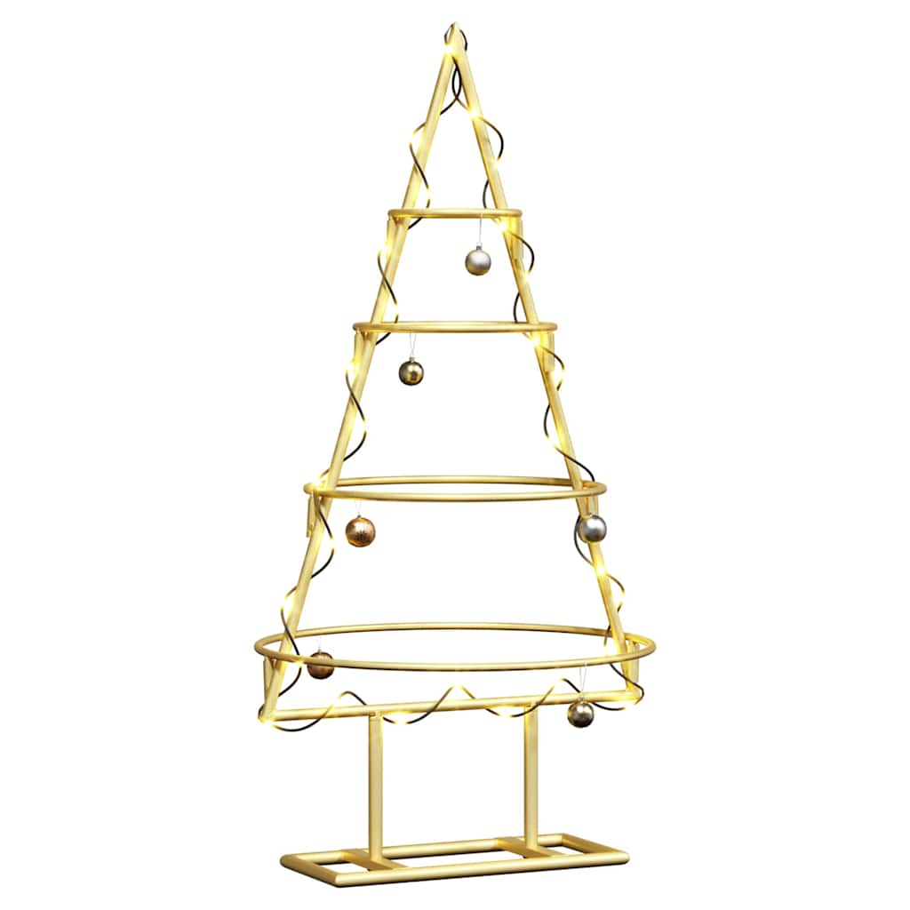 Árbol de Navidad de metal con soporte Dorado 60 cm