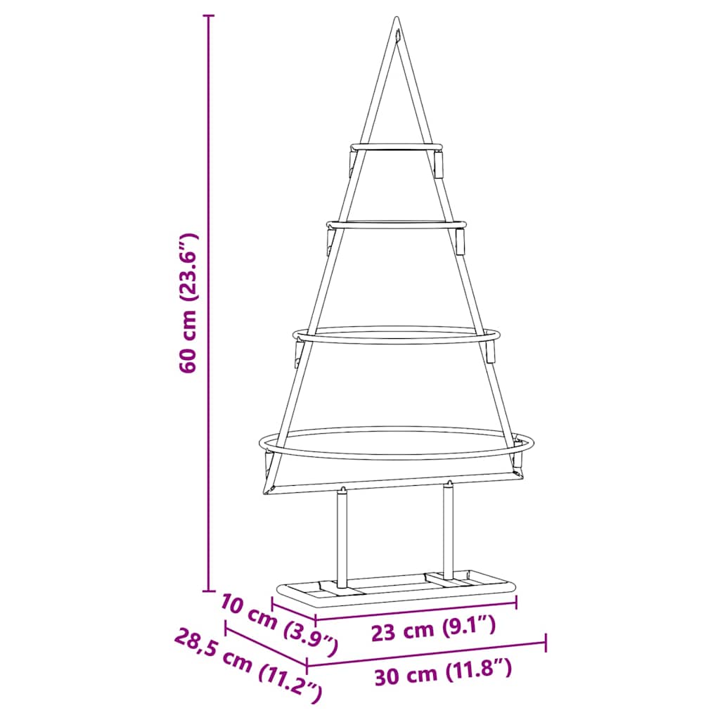 Árbol de Navidad de metal con soporte Dorado 60 cm