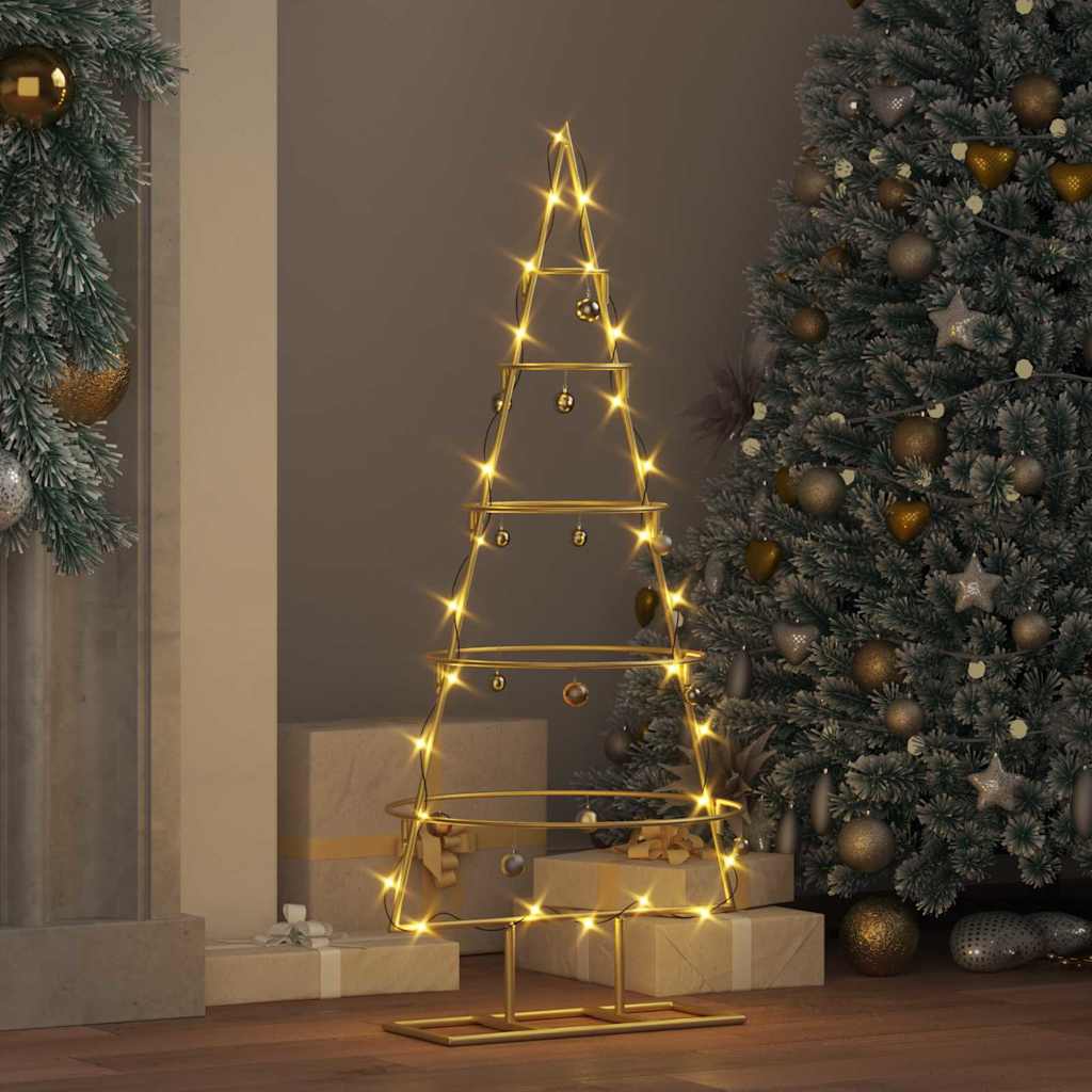 Árbol de Navidad de metal con soporte Dorado 90 cm