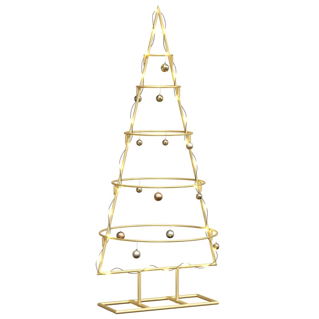 Árbol de Navidad de metal con soporte Dorado 90 cm