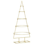 Árbol de Navidad de metal con soporte Dorado 125 cm
