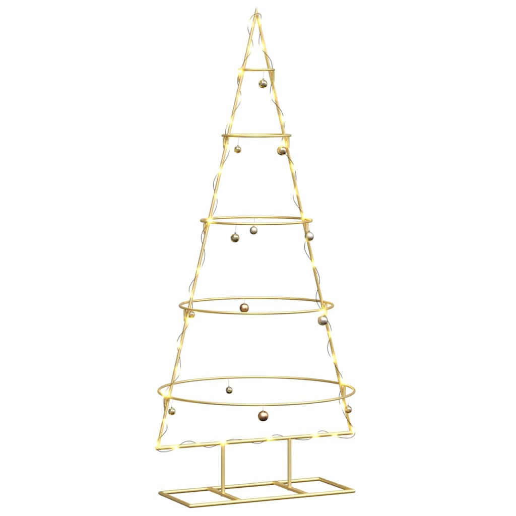 Árbol de Navidad de metal con soporte Dorado 125 cm