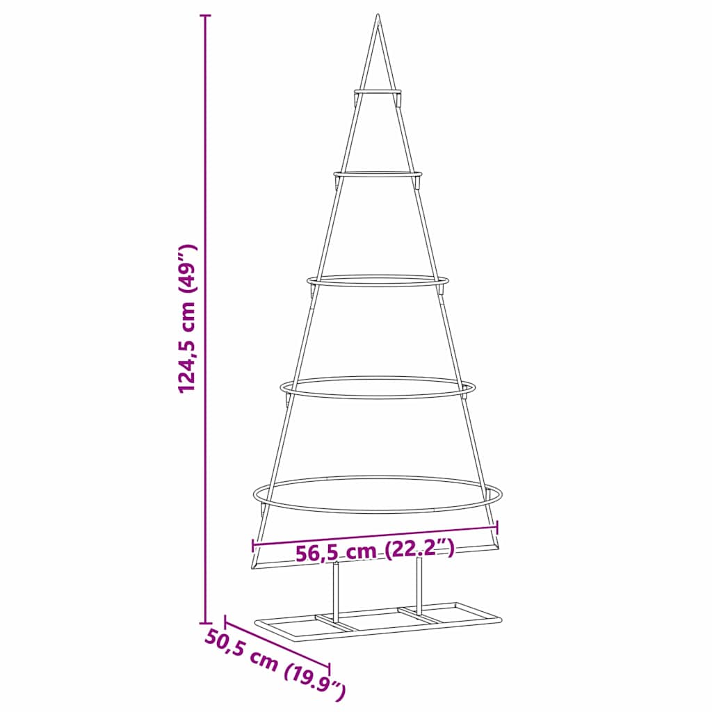 Árbol de Navidad de metal con soporte Dorado 125 cm