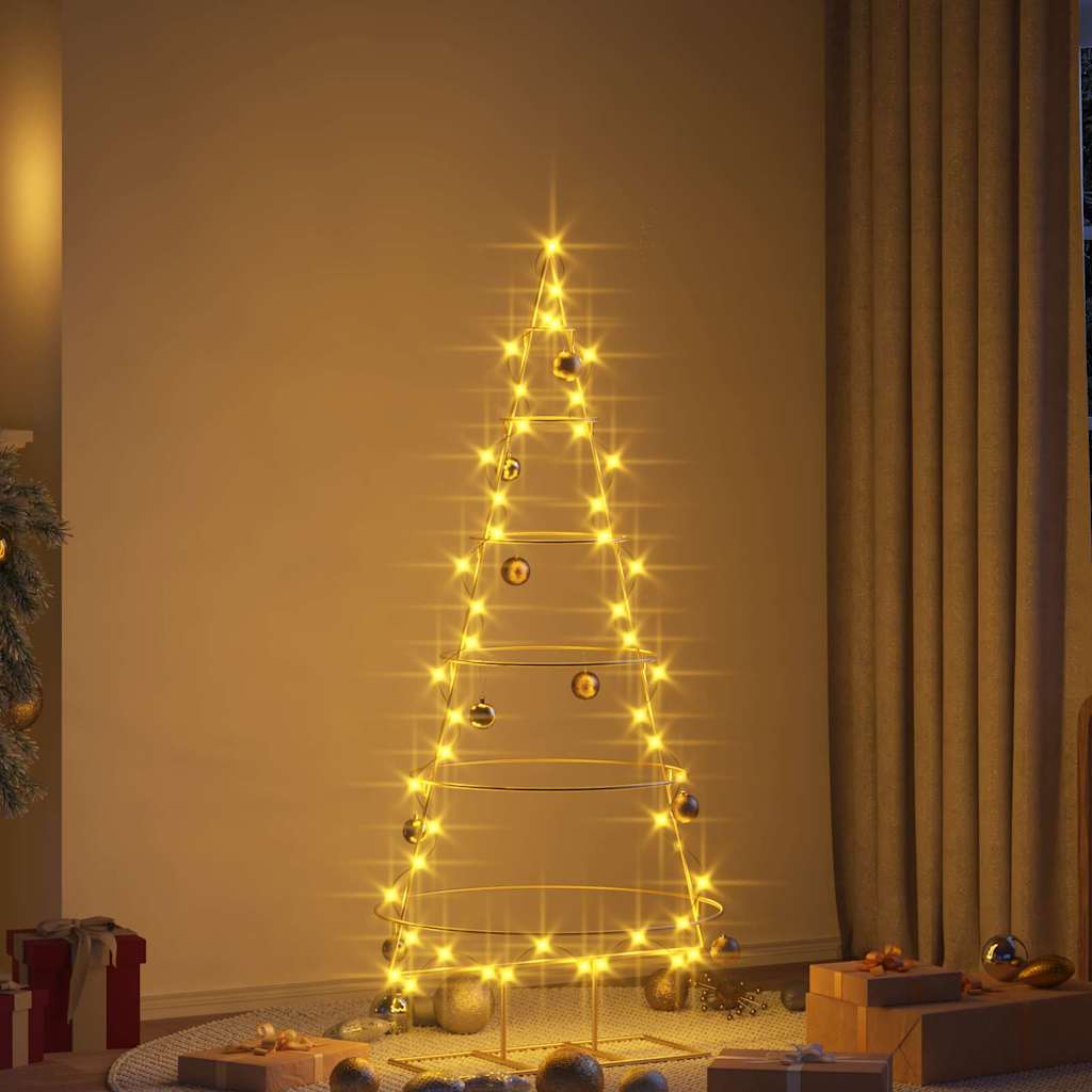 Árbol de Navidad de metal con soporte Dorado 148 cm