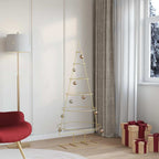 Árbol de Navidad de metal con soporte Dorado 148 cm