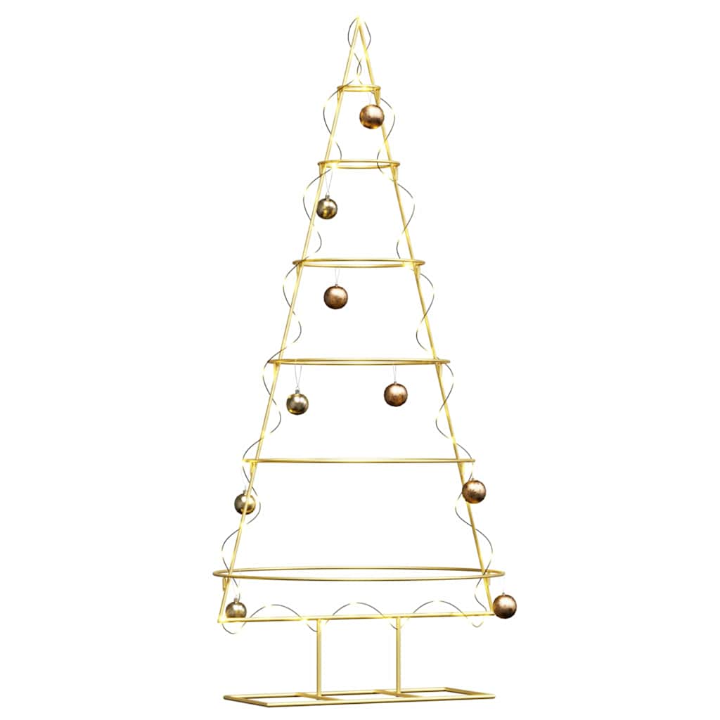 Árbol de Navidad de metal con soporte Dorado 148 cm