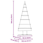 Árbol de Navidad de metal con soporte Dorado 180 cm
