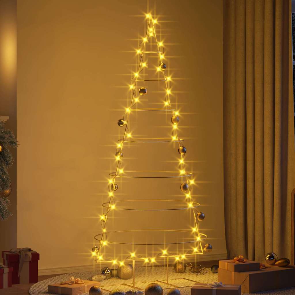 Árbol de Navidad de metal con soporte Dorado 209 cm