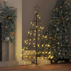 Árbol Cono de Navidad con soporte Negro 126 cm Acero