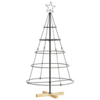 Árbol Cono de Navidad con soporte Negro 126 cm Acero