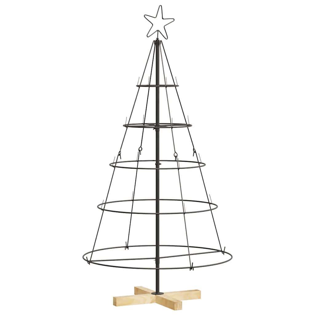Árbol Cono de Navidad con soporte Negro 126 cm Acero