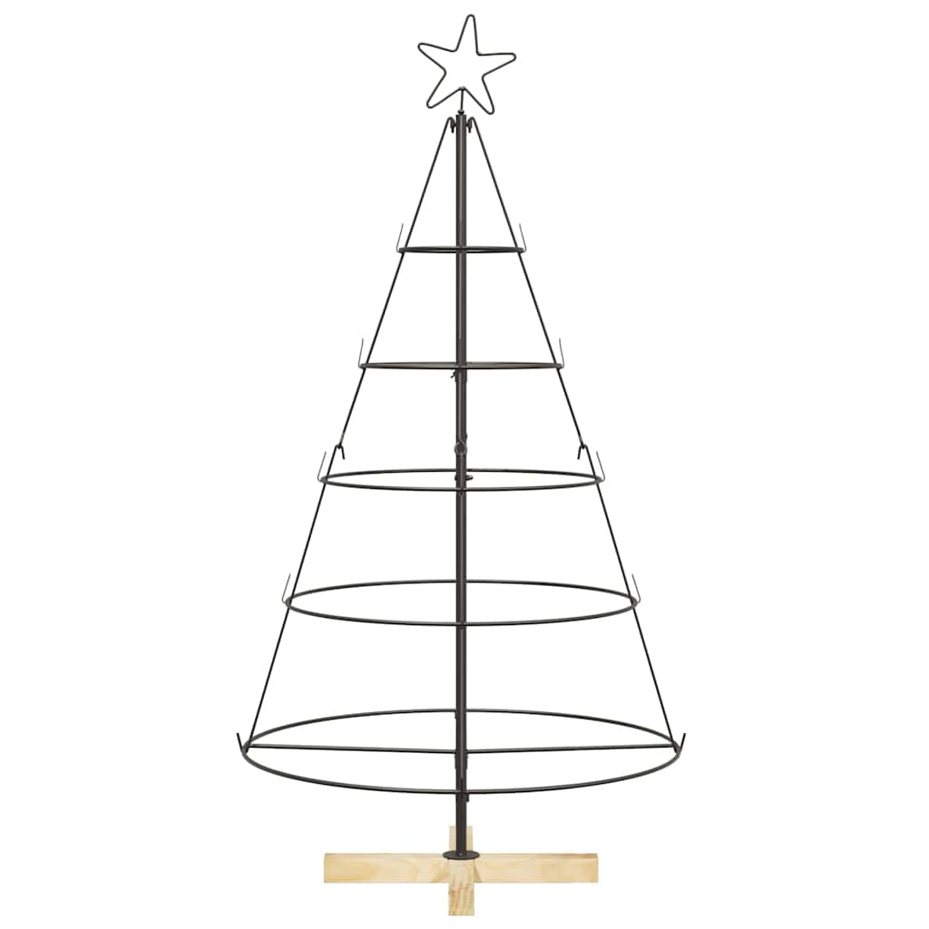 Árbol Cono de Navidad con soporte Negro 126 cm Acero