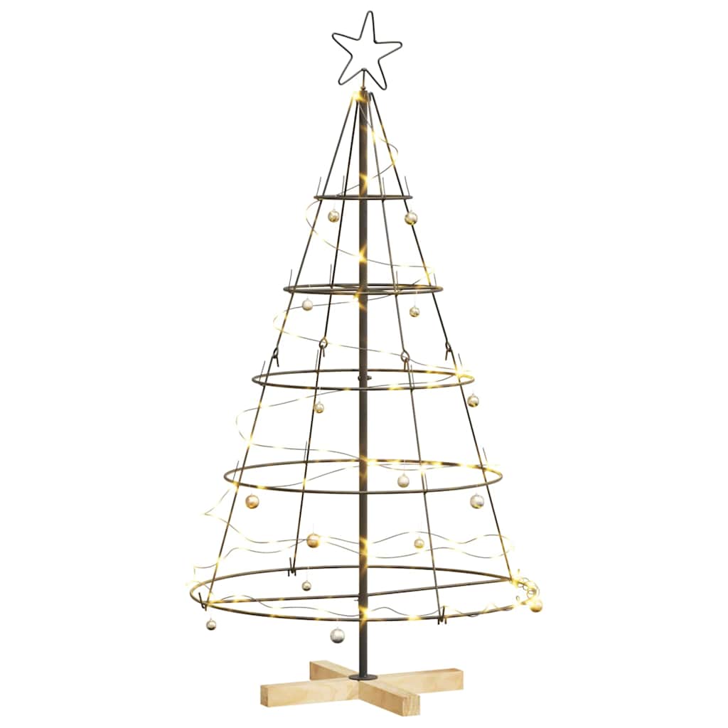 Árbol Cono de Navidad con soporte Negro 126 cm Acero