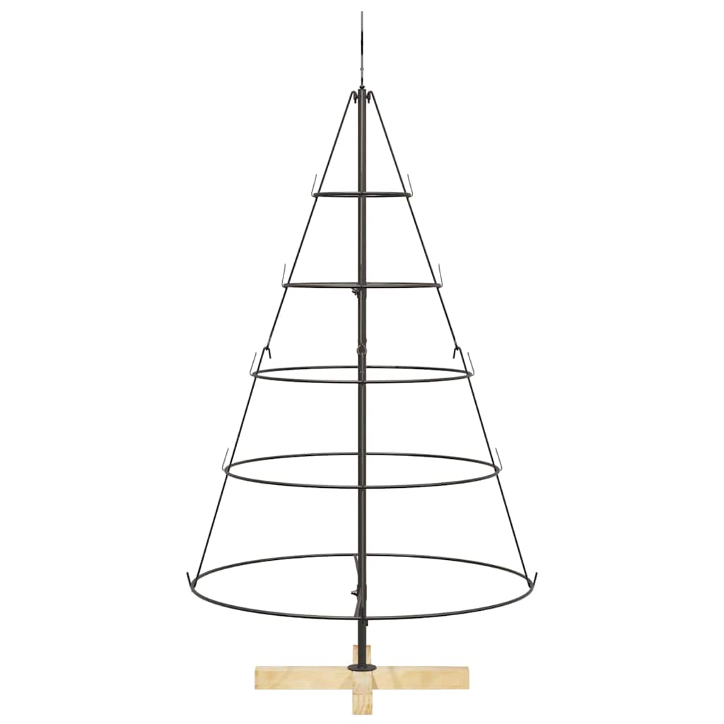 Árbol Cono de Navidad con soporte Negro 126 cm Acero