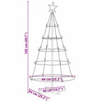 Árbol Cono de Navidad con soporte Negro 126 cm Acero