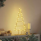Árbol de Navidad de metal con soporte Dorado 60 cm