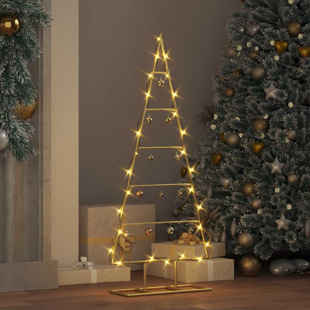 Árbol de Navidad de metal con soporte Dorado 90 cm