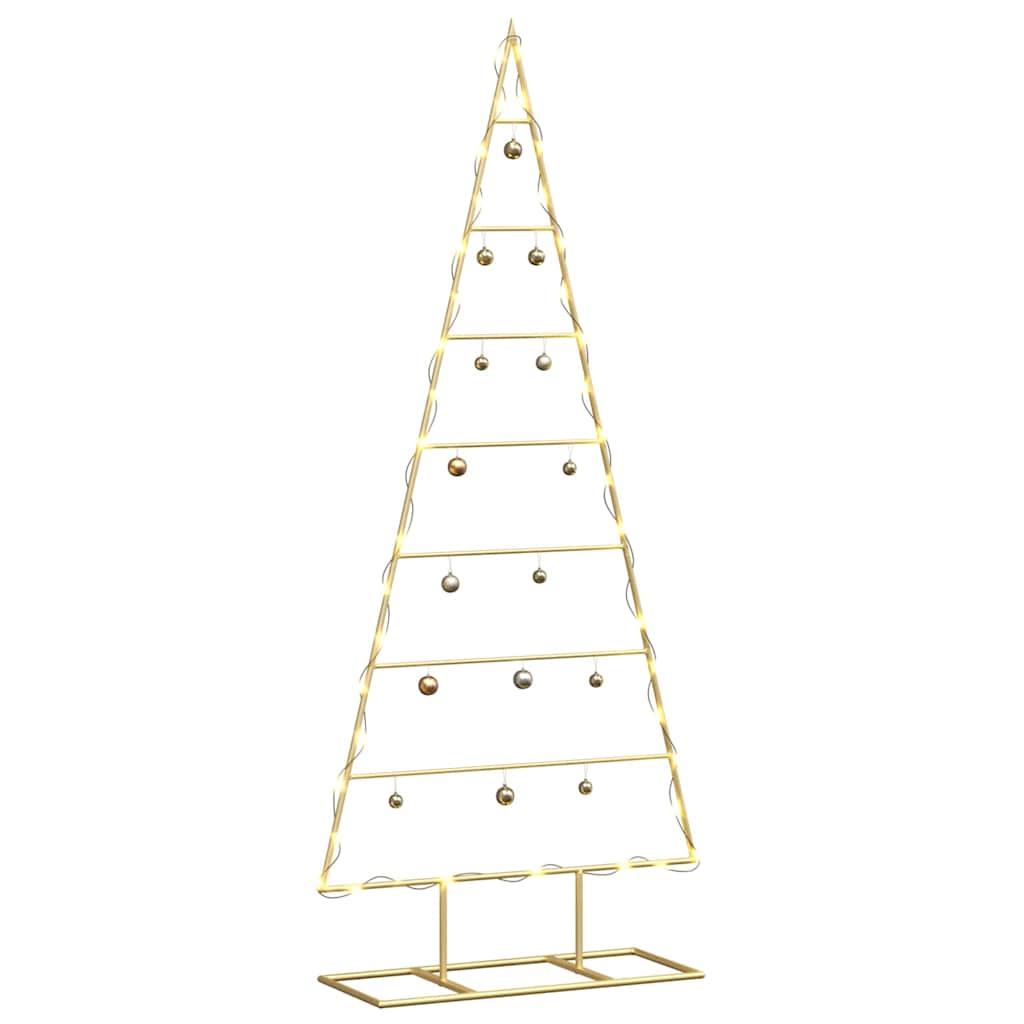 Árbol de Navidad de metal con soporte Dorado 125 cm