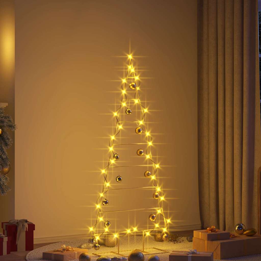 Árbol de Navidad de metal con soporte Dorado 150 cm