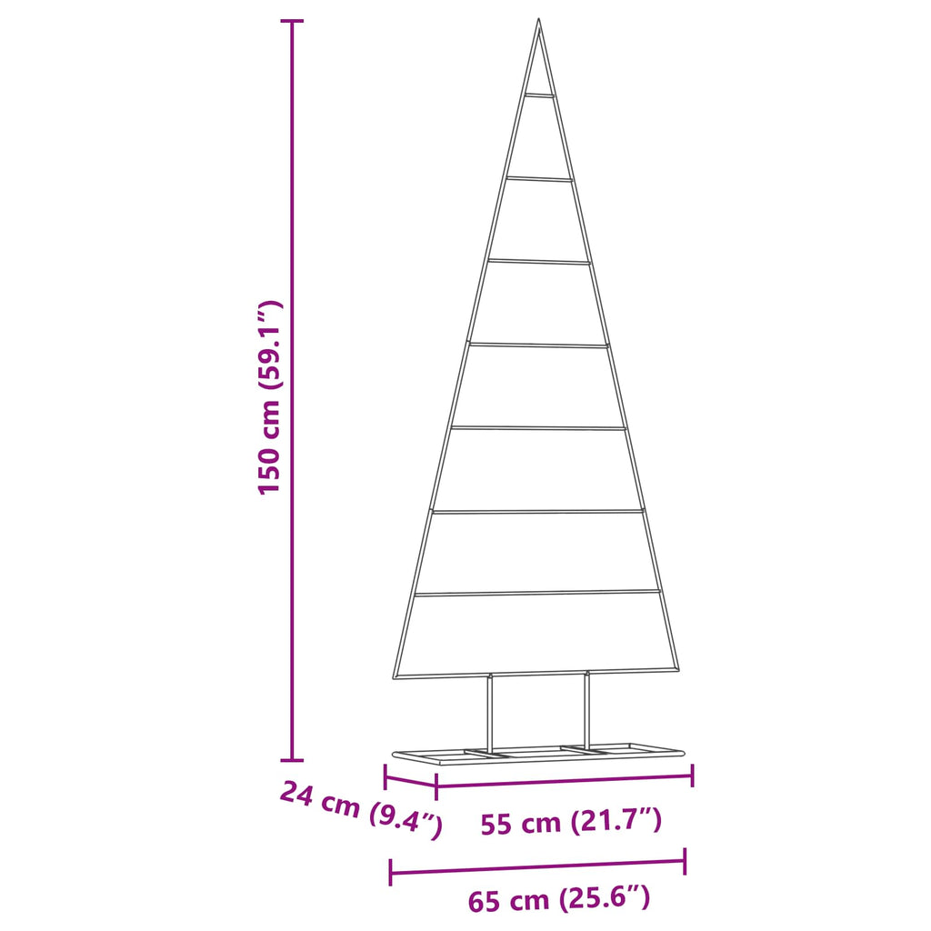 Árbol de Navidad de metal con soporte Dorado 150 cm