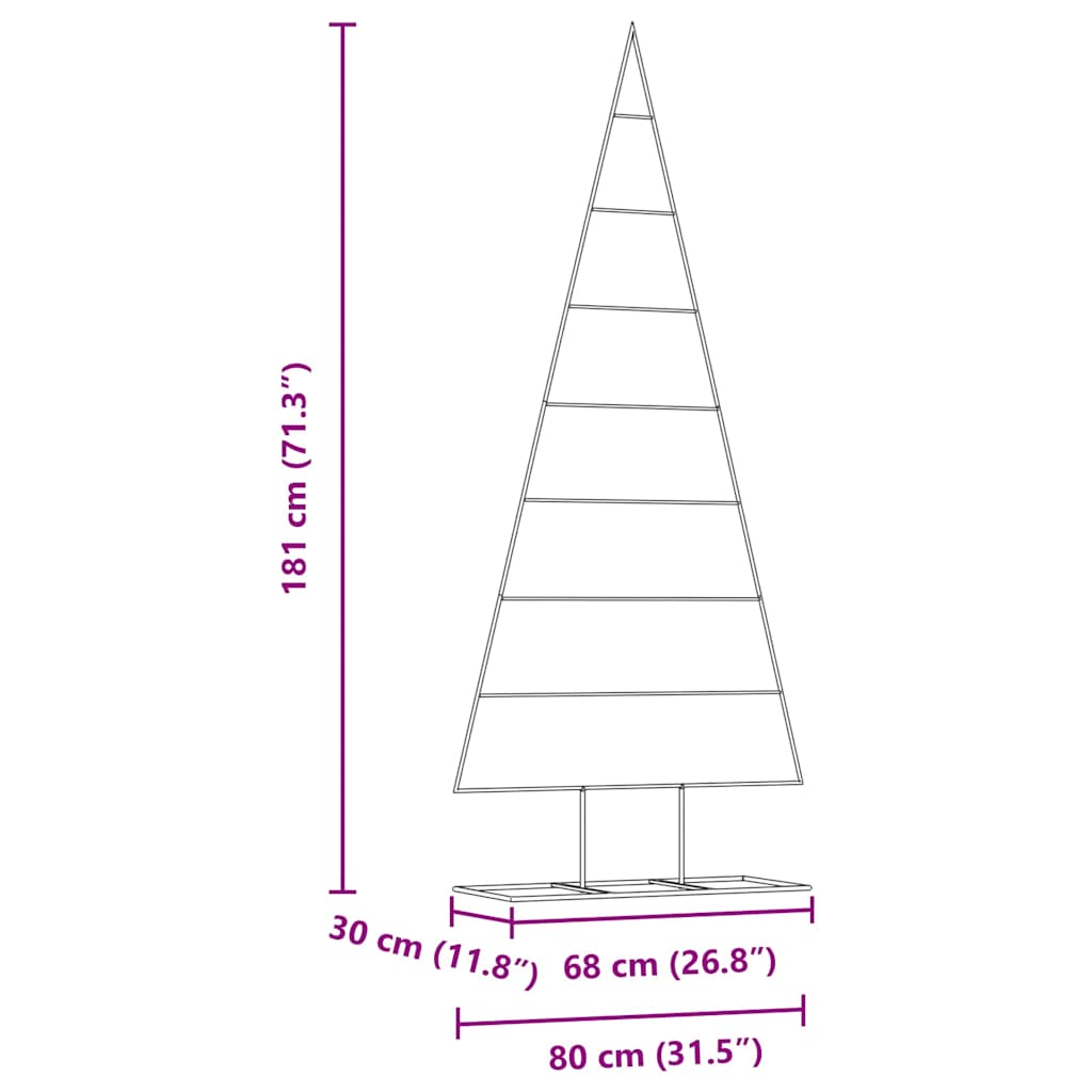 Árbol de Navidad de metal con soporte Dorado 181 cm