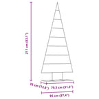 Árbol de Navidad de metal con soporte Dorado 211 cm