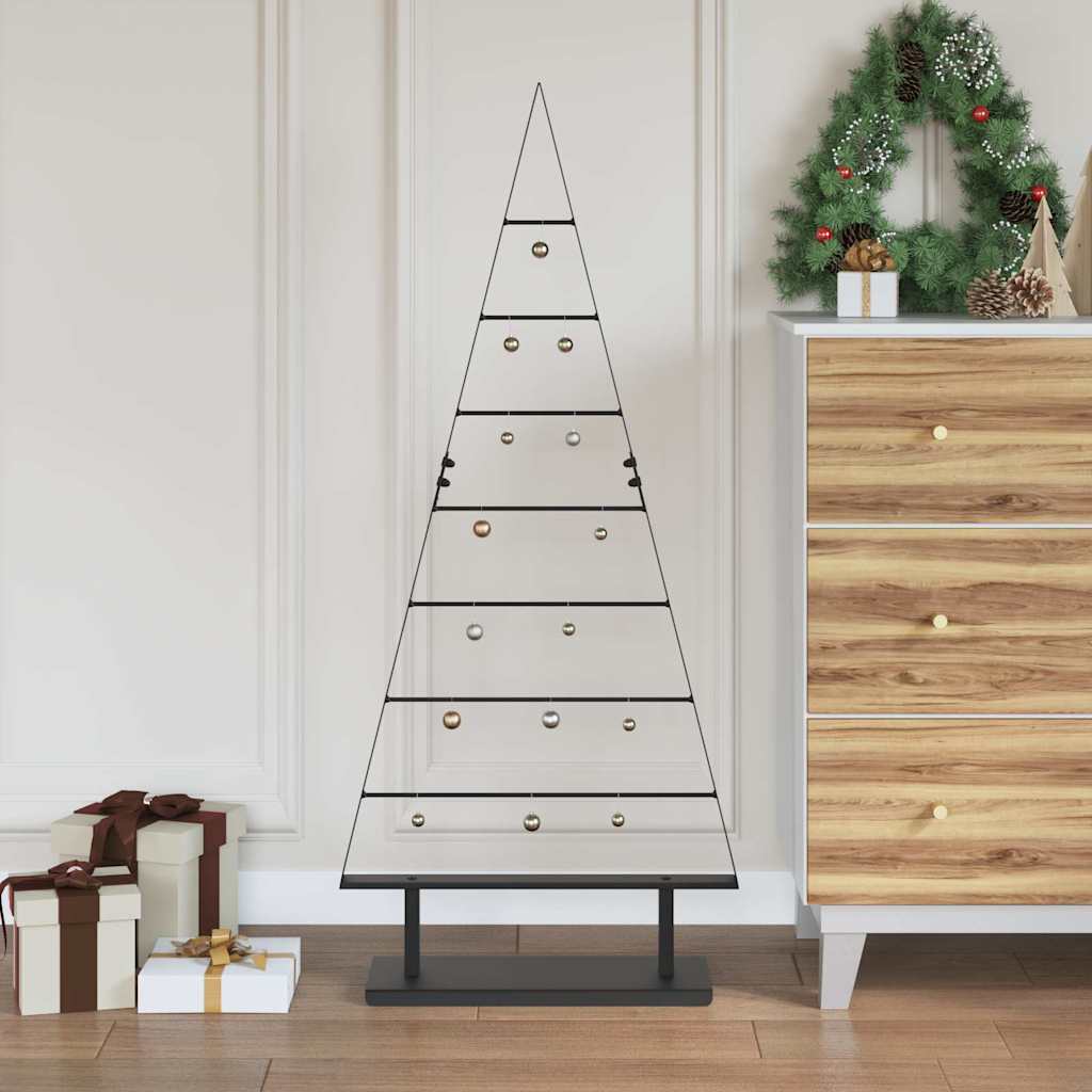 Árbol de Navidad de metal con soporte Negro 125,5 cm Acero