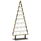 Árbol de Navidad de metal con soporte Negro 125,5 cm Acero