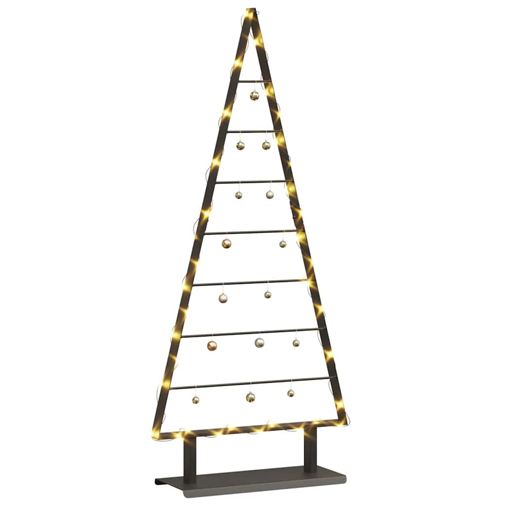 Árbol de Navidad de metal con soporte Negro 125,5 cm Acero
