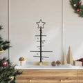 Árbol de Navidad de metal con soporte Negro 59,5 cm