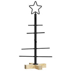 Árbol de Navidad de metal con soporte Negro 59,5 cm