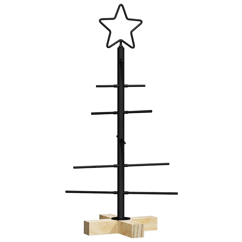 Árbol de Navidad de metal con soporte Negro 59,5 cm