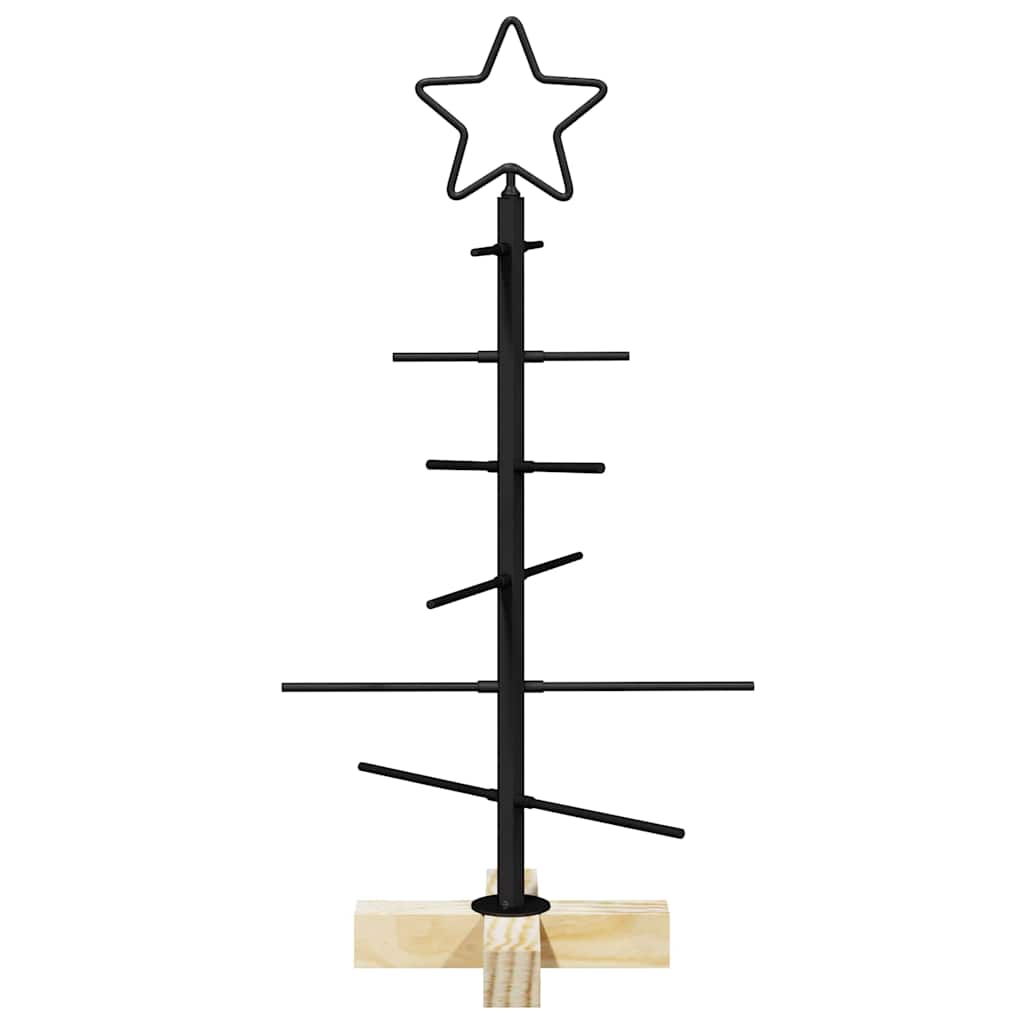 Árbol de Navidad de metal con soporte Negro 59,5 cm