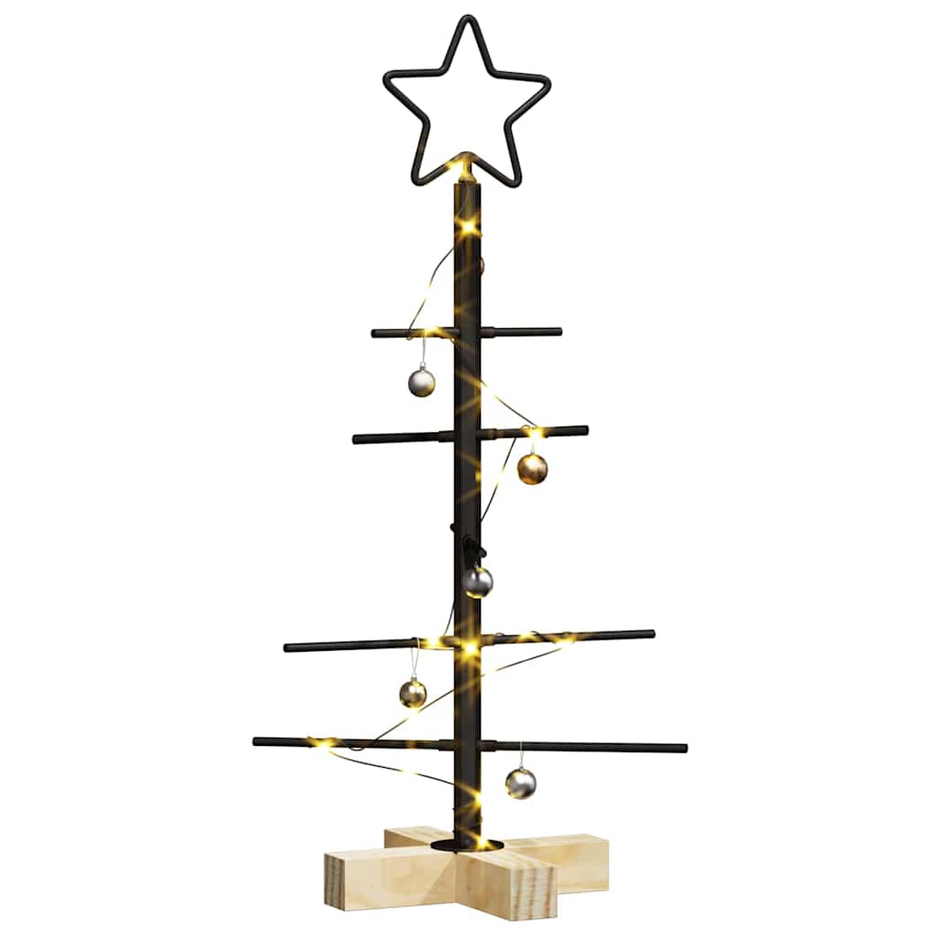 Árbol de Navidad de metal con soporte Negro 59,5 cm