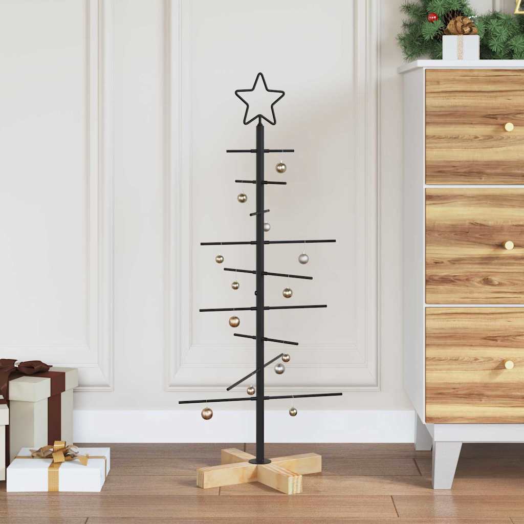 Árbol de Navidad de metal con soporte Negro 59,5 cm