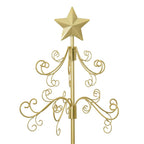 Árbol de Navidad de metal con soporte Dorado 150 cm
