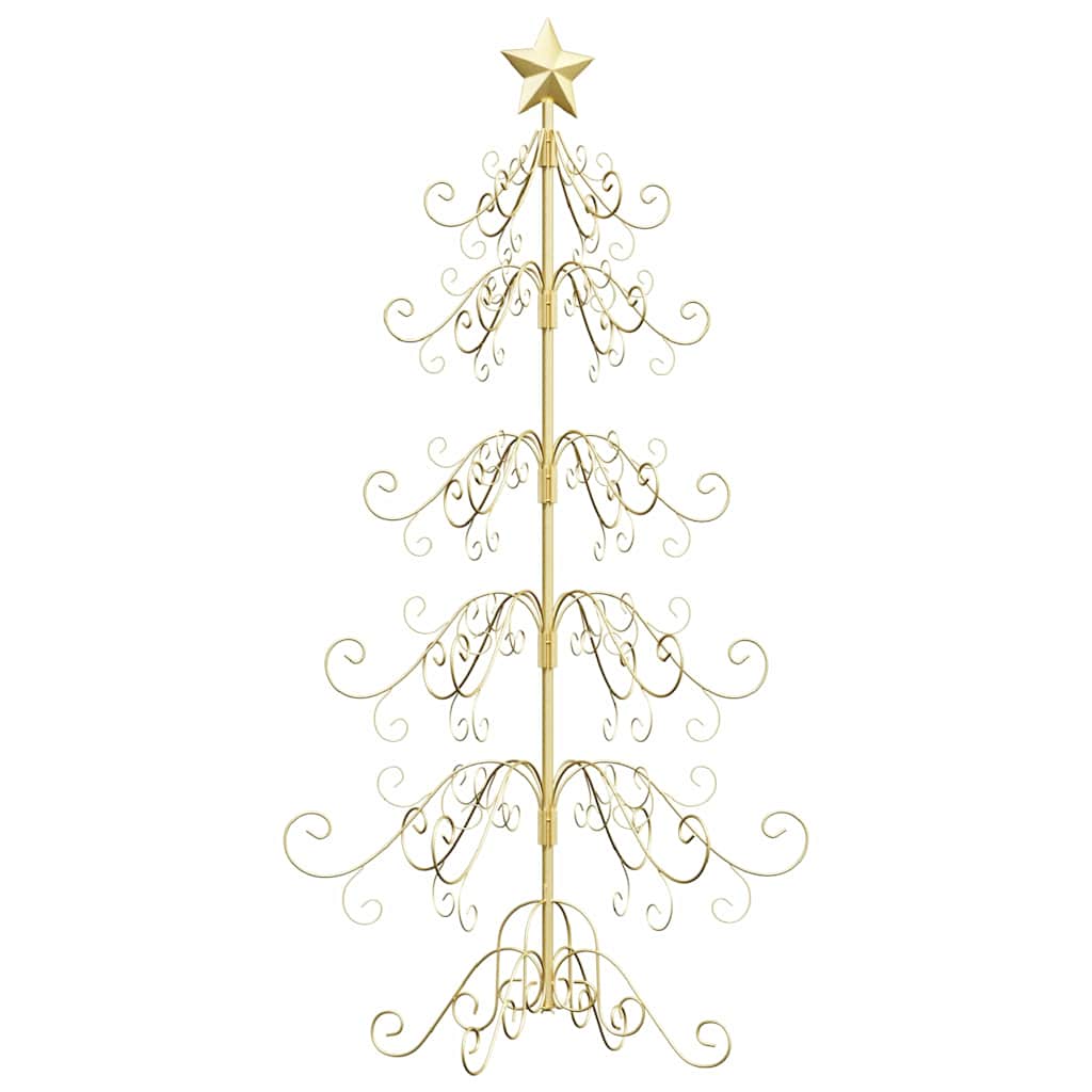 Árbol de Navidad de metal con soporte Dorado 150 cm