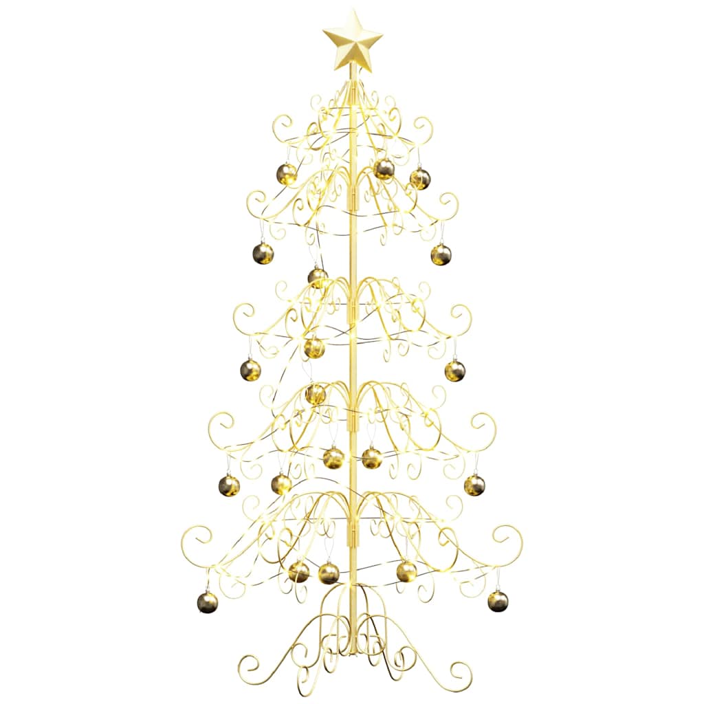 Árbol de Navidad de metal con soporte Dorado 150 cm